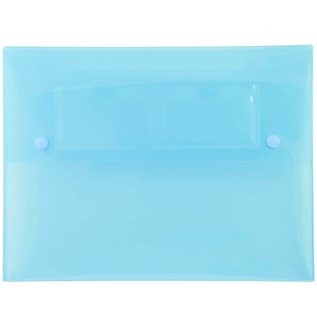 JAM Paper 9.5" x 12.5" Plastic Portfolio with Two Button Snap Closure